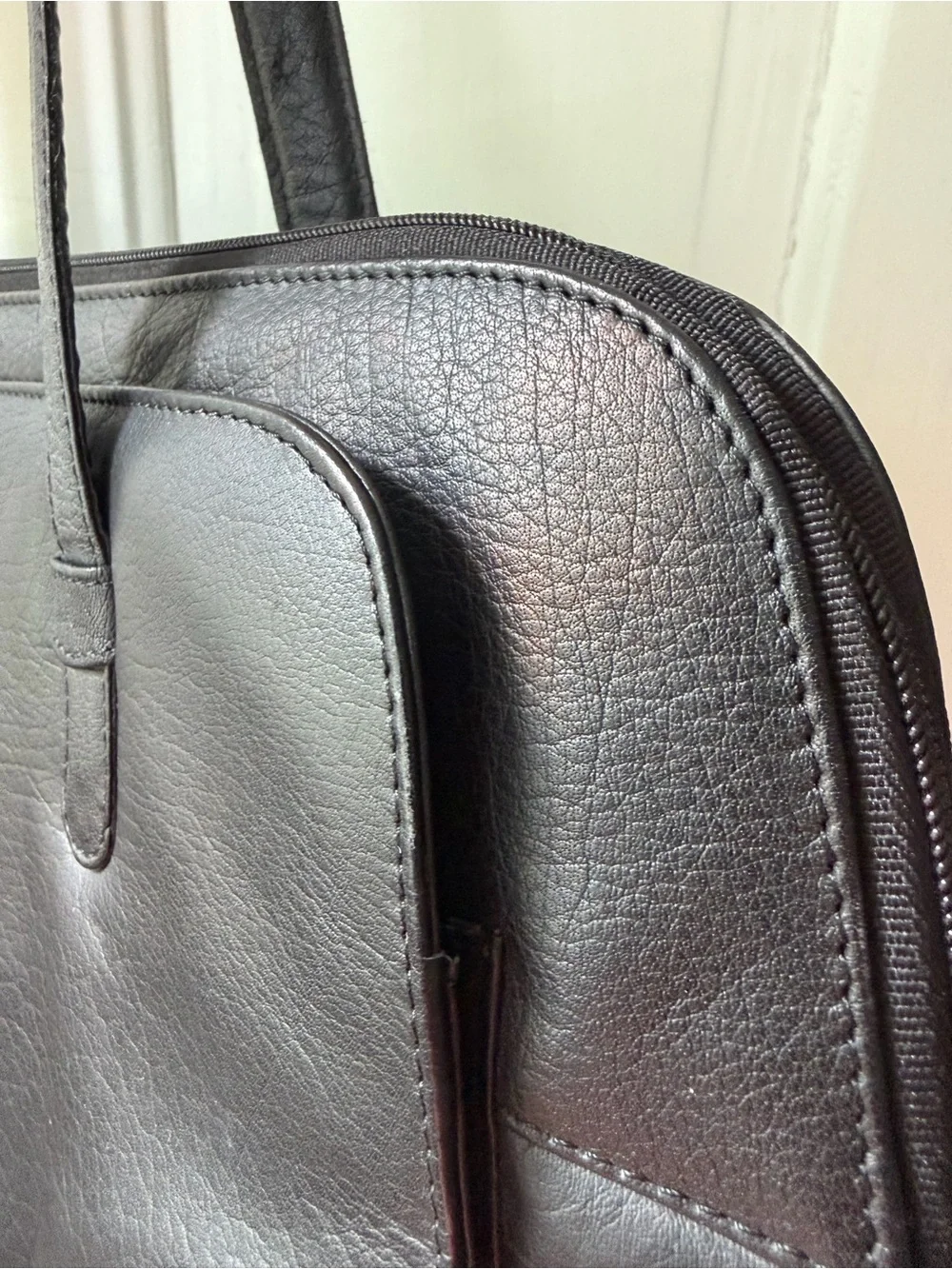 Latico Black Leather Business Case, Lap top carrier, structured purse, tote bag